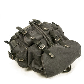 Men's Casual Canvas and Leather Backpack – Large Capacity for Travel, School, and Outdoor Activities