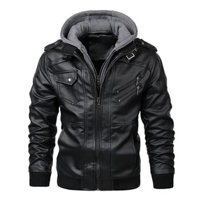 Giacca da Uomo in Vera Pelle con Cappuccio – MotorMen Premium | Stile Urban e Comfort Invernale