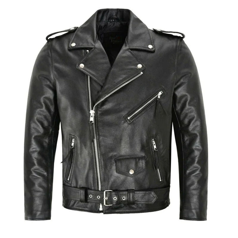 Giacca da Uomo in Vera Pelle – Stile Biker Classico e Robusto | JaquetPro