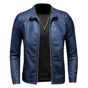 Giacca da Uomo in Vera Pelle Blu – Jack Premium | Stile Moderno e Design Minimal