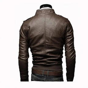 Giacca in Vera Pelle da Uomo – Thompson Baker | Stile Elegante e Taglio Slim Marrone
