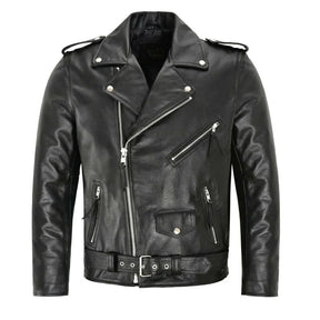 Giacca da Uomo in Vera Pelle – Stile Biker Classico e Robusto | JaquetPro